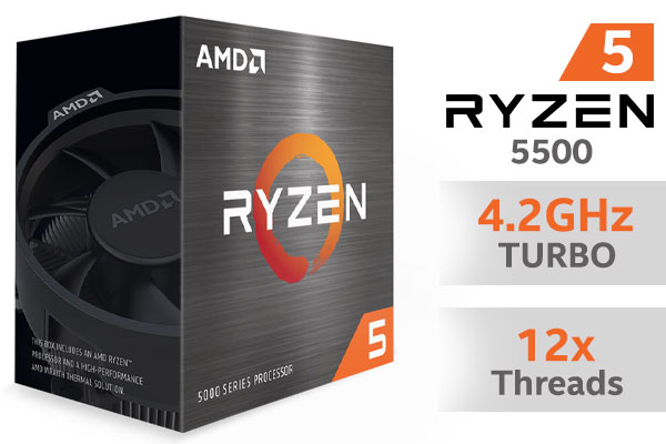 AMD Ryzen™ 5 5500-With Fan Desktop Processor